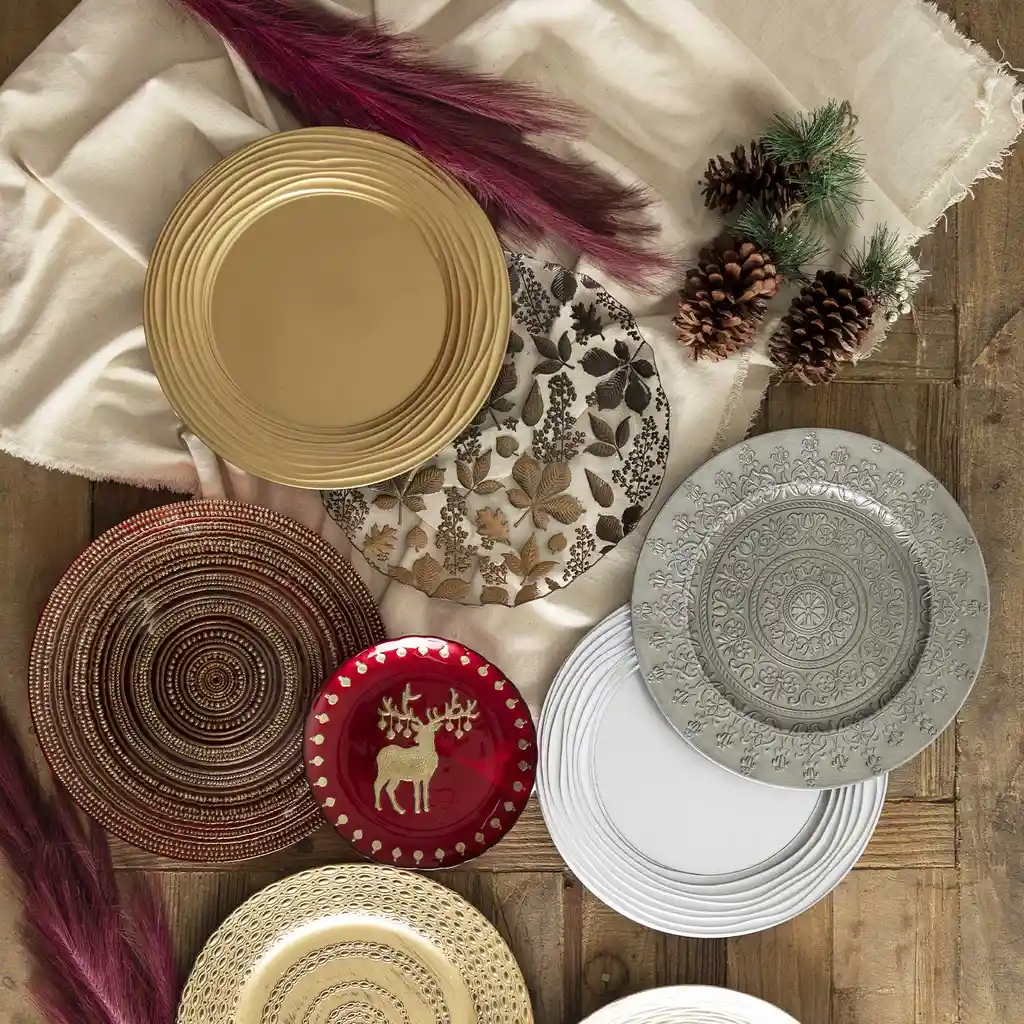 Plato Base Dahlia Dorado Ambiente Gourmet