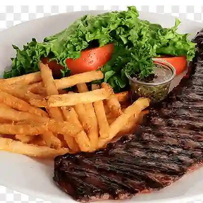 Churrasco con papas o patacones