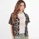 Blusa Cuello V Manga Corta Multicolor Talla S 539852