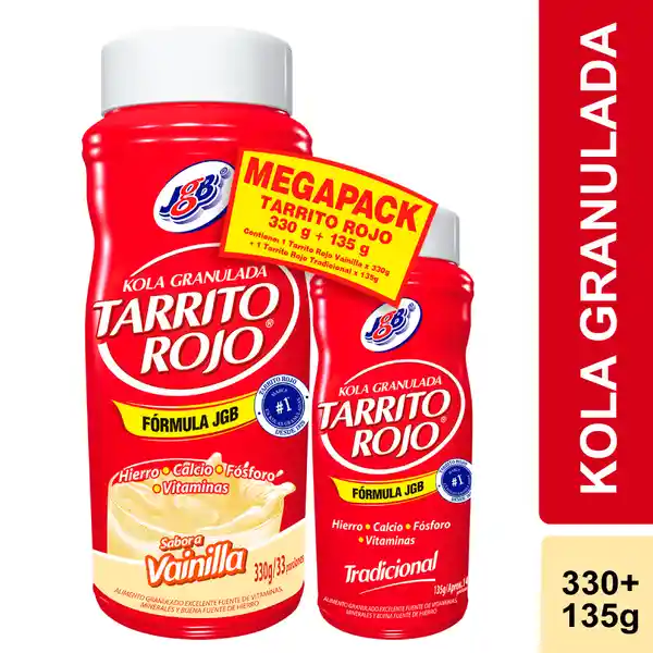 Tarrito Rojo Pack Kola Granulada Vainilla + Tradicional