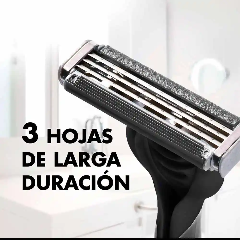 Gillette Prestobarba 3 Carbono Cuchillas de Afeitar con Carbón 2 Uds