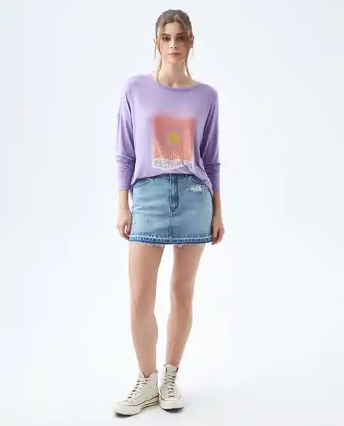 Camiseta Mujer Morado Talla M 602E006 AMERICANINO 