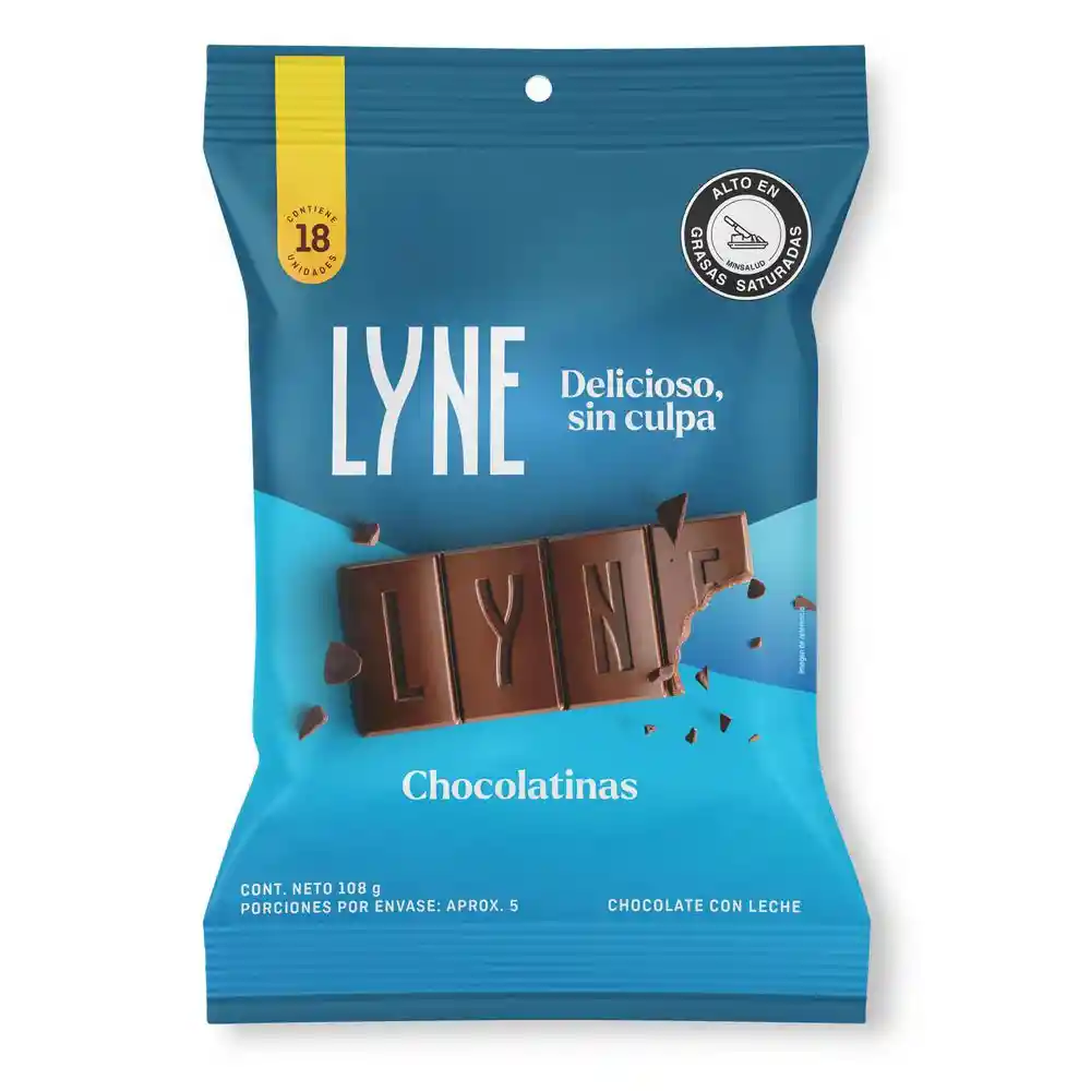 Lyne Chocolatina con Leche Delicioso sin Culpa