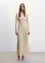 Vestido Victoria Beige Talla S Mujer Mango