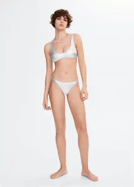 Top Bikini Spice Plata Talla M Mujer Mango