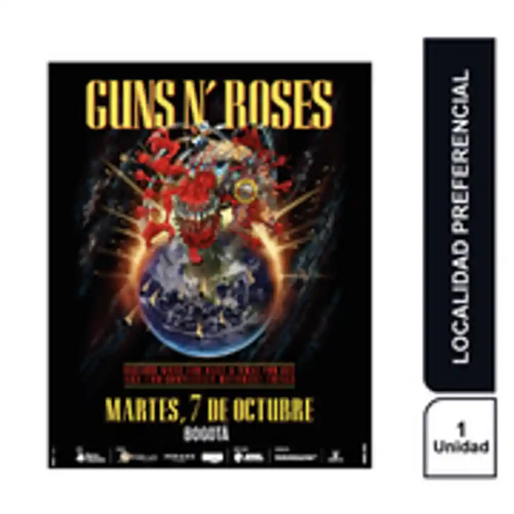 Guns N Roses Preferencial Bogota