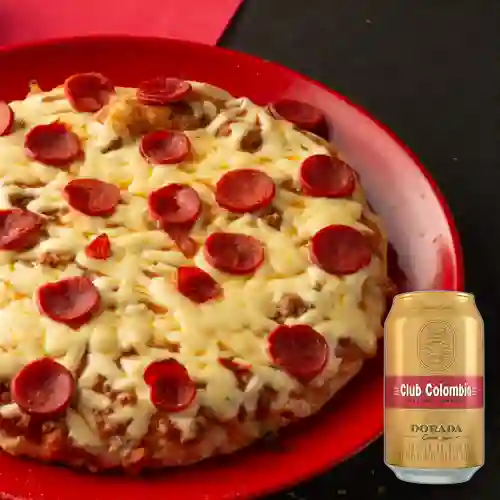 Combo Pizza de Carnes + Club col. Dorada Lta 330ml