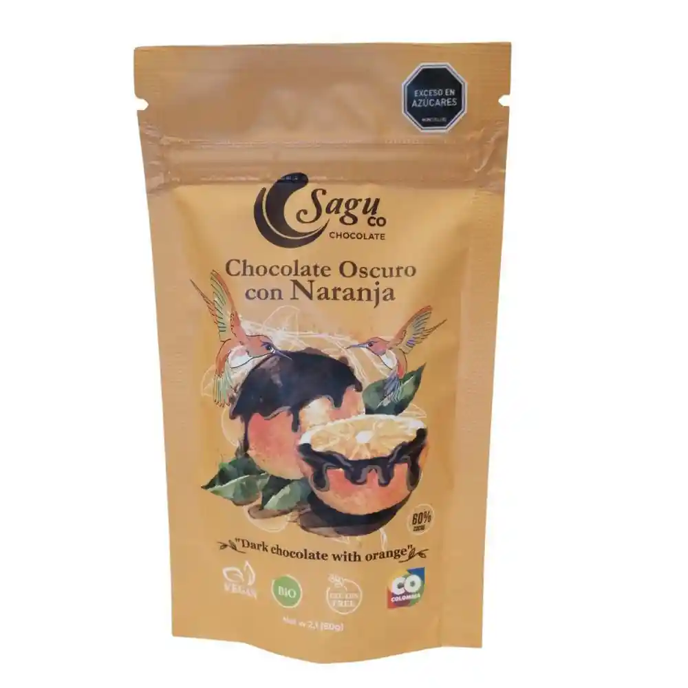Chocolate Oscuro Sagu Co Chocolate Con Naranja (60 Gr)