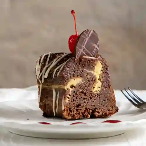 Porción de Brownie Cheesecake