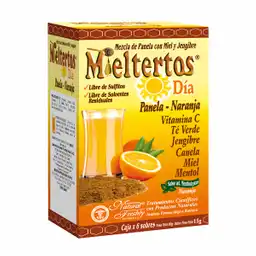Mieltertos Mezcla de Panela con Miel y Jengibre Día Sabor Naranja