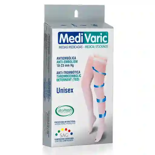 Medivaric Medias Antiembólicas Blancas Talla L Unisex