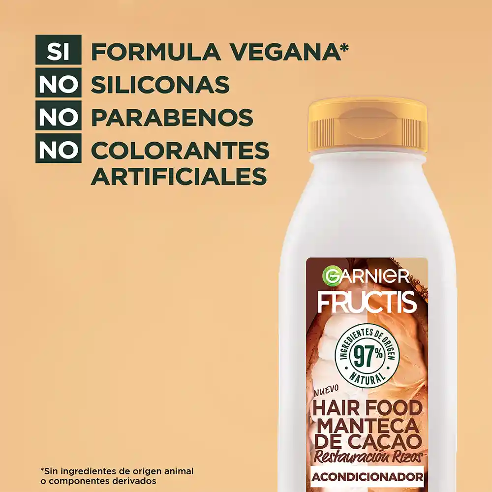 Acondicionador Hair Foof Garnier Cacao Restauración Rizos 300 mL