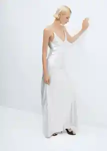 Vestido Marta Plata Talla L Mujer Mango