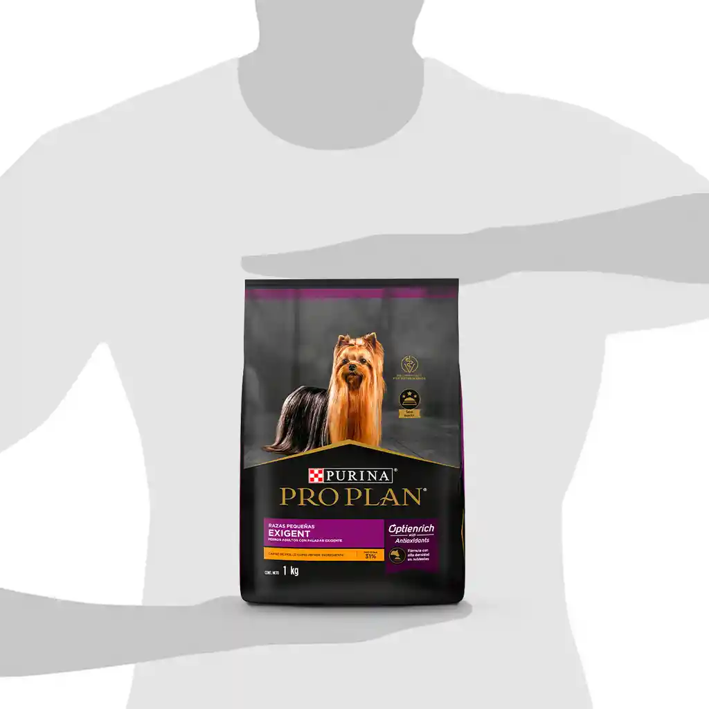 Comida para perros adultos paladares exigentes razas pequeñas Purina Pro Plan x 1 kg