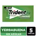 Chicle Trident Sin Azúcar Sabor Hierbabuena 5 Unid