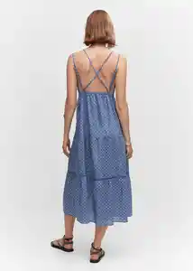 Vestido Luna Azul Talla L Mujer Mango