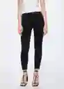 Jeans Isa Tejano Negro Talla 36 Mujer Mango