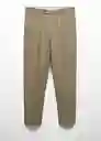 Pantalón Amalfip Khaki Talla 40 Hombre Mango