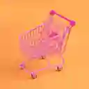 Organizador de Acero Carrito de Compras Rosa Miniso