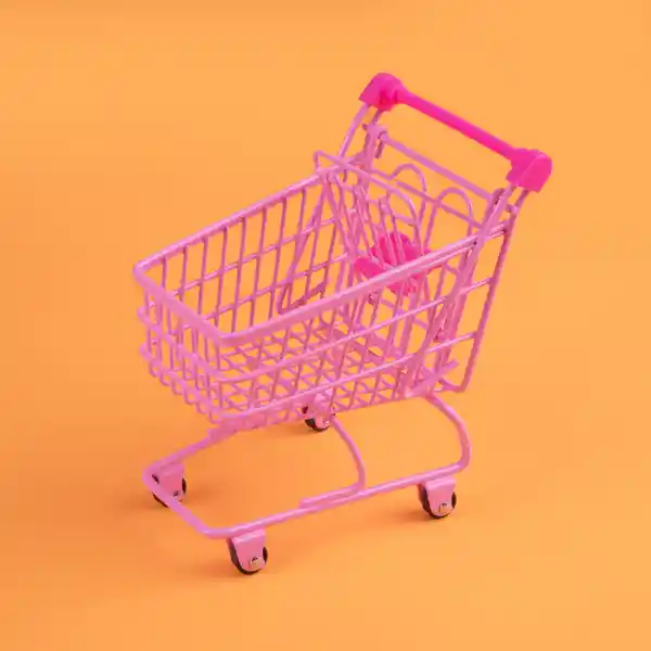 Organizador de Acero Carrito de Compras Rosa Miniso