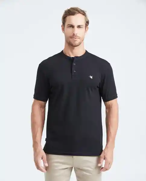 Camiseta Polo Neru Neck Negro Sombrío Ultraoscuro S Chevignon