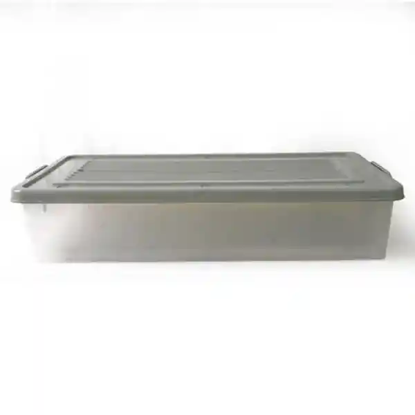 Cotidiana Caja Plástico Cama Transparente Color Gris 34 L