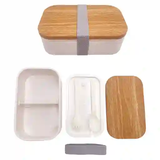 Miniso Contenedor Con Diseño de Grano de Madera Blanco