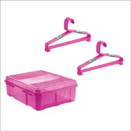 Caja Con Ganchos Ropa Fresa de 75 L