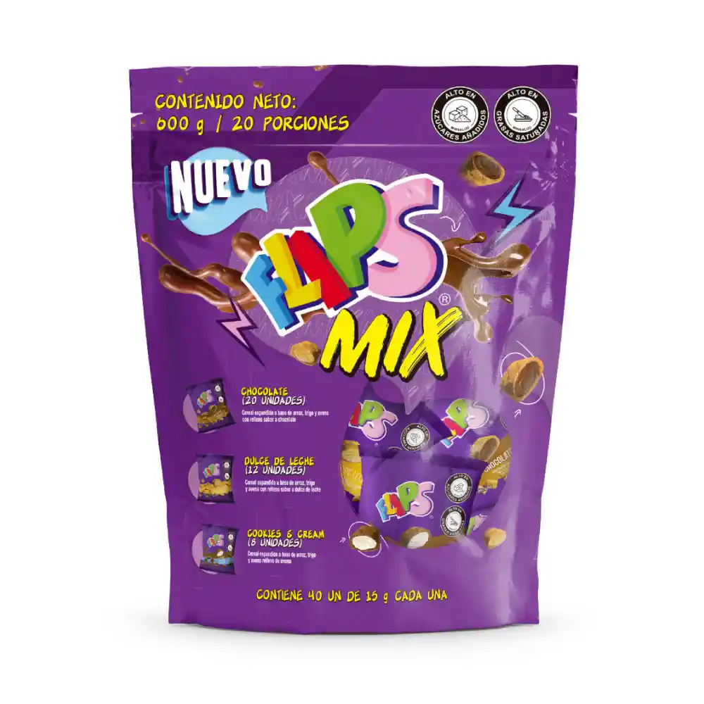 Flips Cereal con Relleno Mix 
