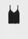 Top Kling Negro Talla M Mujer Mango