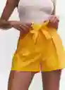 Short Paper Mostaza Talla M Mujer Mango
