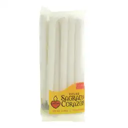 Sagrado Corazón Velas Finas Largas Delgadas Color Blanco