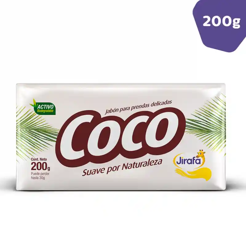 Jirafa Jabón en Barra Coco para Prendas Delicadas