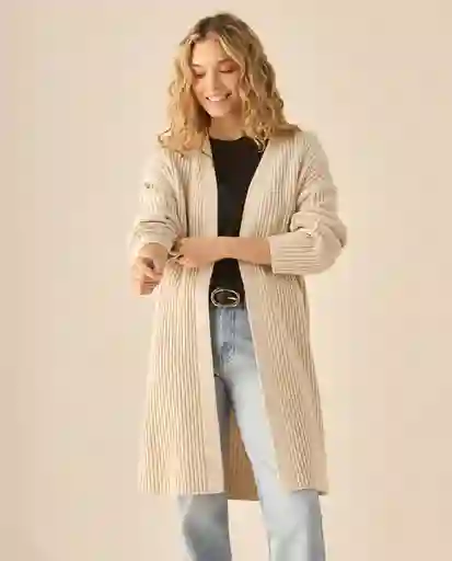 Cardigan Tejido Beige Arena Claro Talla M 663G202 Esprit