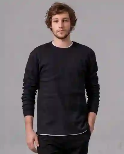 Camiseta Manga Larga Hombre Negro Sombrio L 64855 Rifle