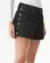 Short Studded Denim Negro Sombrío Ultraoscuro Talla 6 Chevignon
