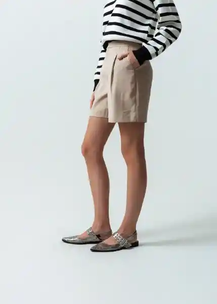 Short Mujer Beige Humus Medio 12 551G372 Naf Naf