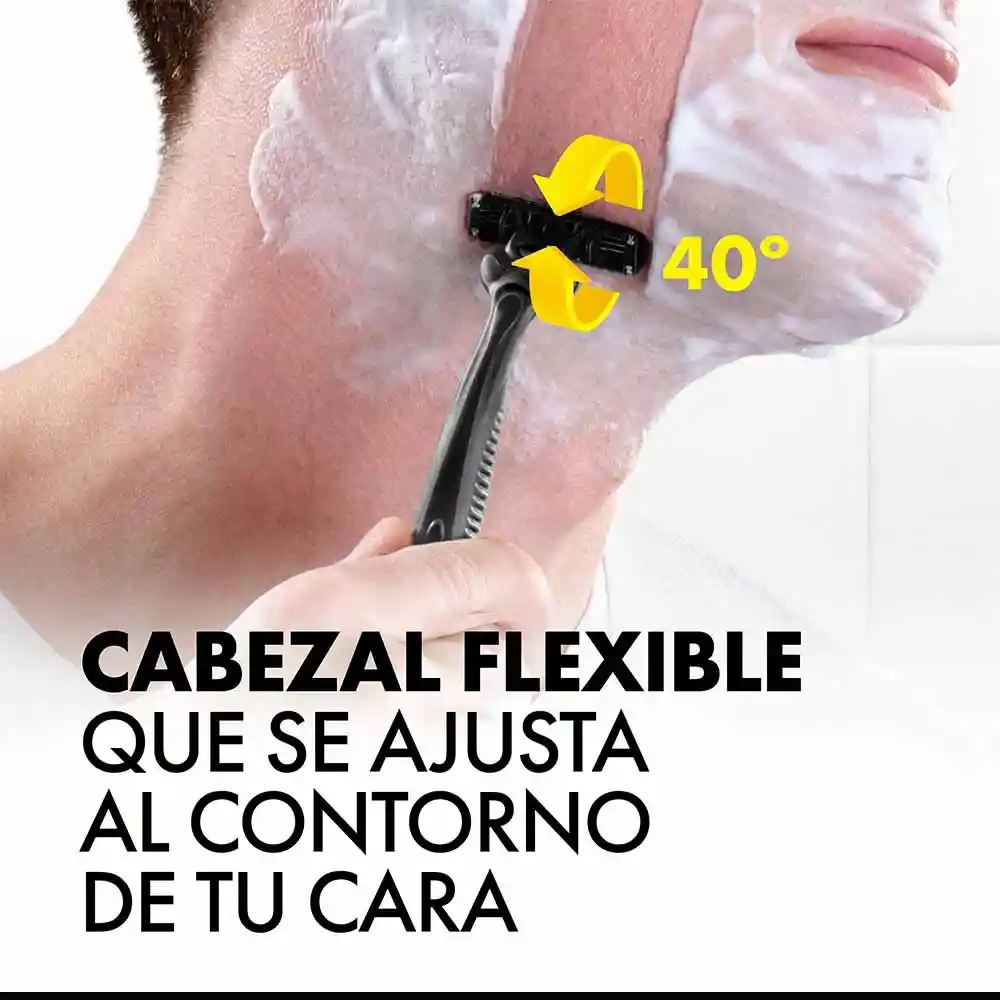 Gillette Prestobarba 3 Carbono Cuchillas de Afeitar con Carbón 4 Uds