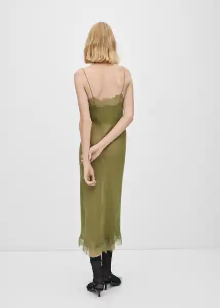 Vestido Sezai Khaki Talla L Mujer Mango