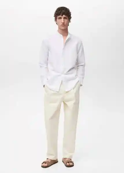 Camisa Chennai Blanco Talla M Hombre Mango