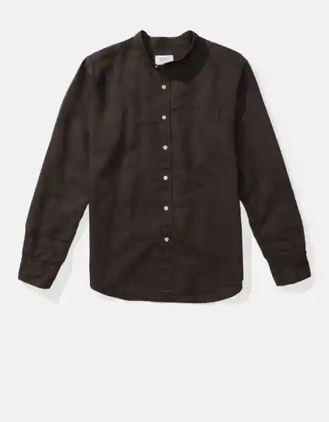 Camisa Mezcla Manga Larga Hombre Gris Talla XXL American Eagle