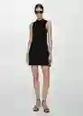 Vestido Sesete Negro Talla M Mujer Mango