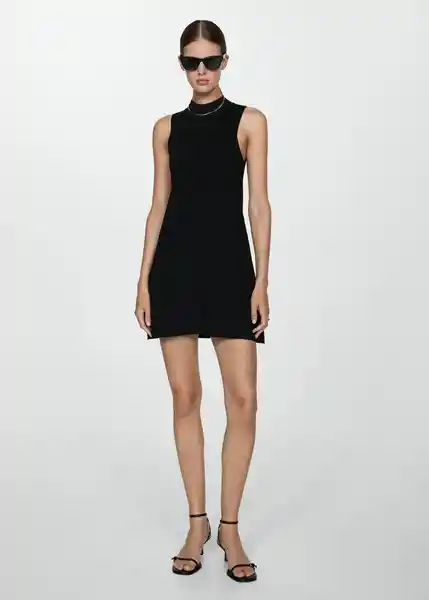 Vestido Sesete Negro Talla M Mujer Mango