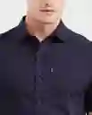 Camisa Carbon Manga Corta Azul Dark Ultraoscuro M Chevignon