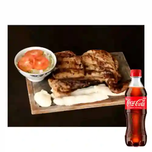 Combo Medio Pollo Arabe c/ Bollo +Cocacola Orig 400ml