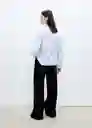 Camisa Yuna Celeste Talla XS Mujer Mango