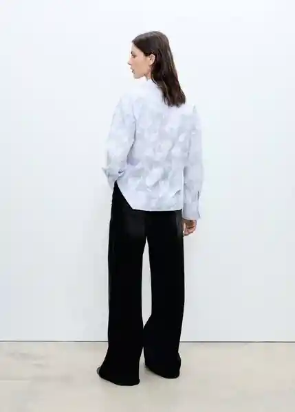 Camisa Yuna Celeste Talla XS Mujer Mango