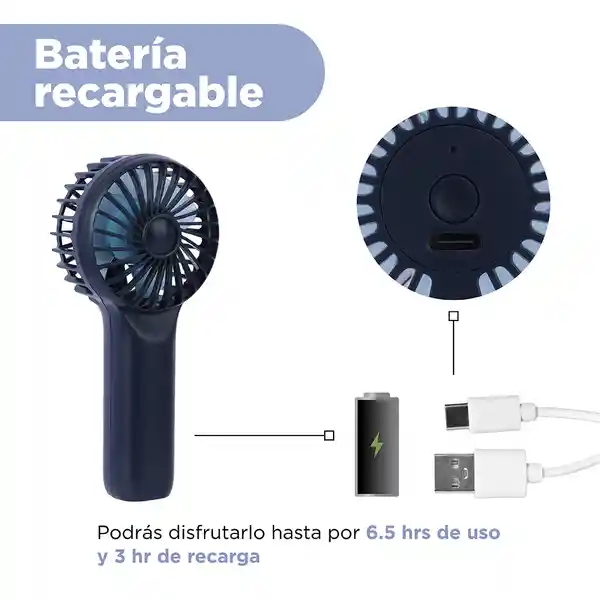 Mini Ventilador de Mano 1200 Mah Serie Azul Miniso