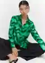 Camisa Medal Verde Talla XS Mujer Mango