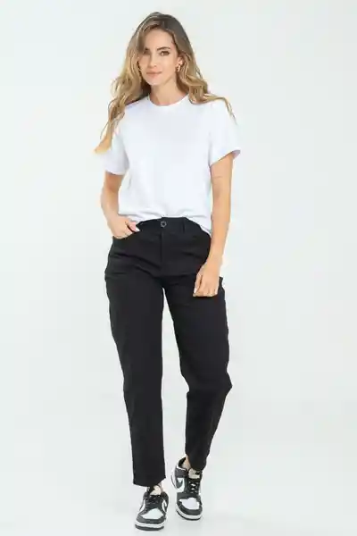 Pantalón Mom Cinco Bolsillos Color Negro Talla 12 Ragged